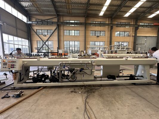 PLC Touch Screen PVC Pipe Extrusion Line Twin Screw Tube Maker
