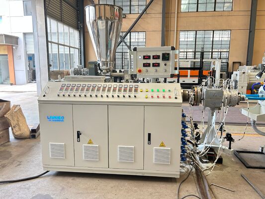 PLC Touch Screen PVC Pipe Extrusion Line Twin Screw Tube Maker