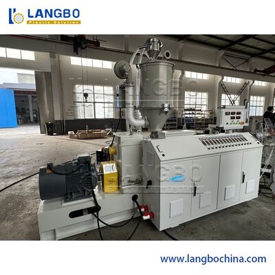 3-laags co-extrusie PPR-buizen extrusielijn met een capaciteit van 350 kg/u en  PLC-besturing